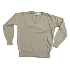 Vintage Bedford Bay Tan V Neck Sweater Medium